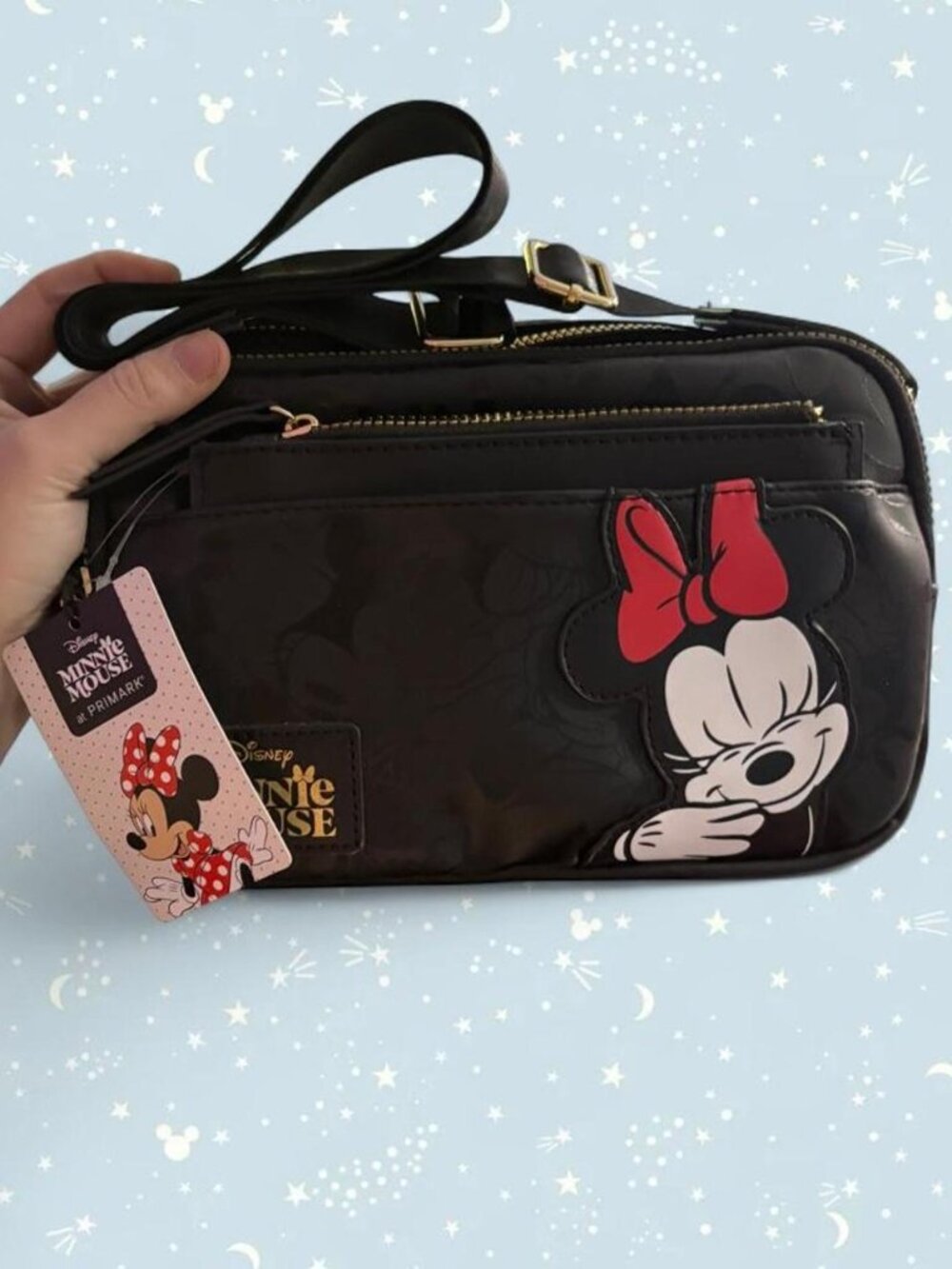 Disney Primark Minnie Mouse large black crossbody bag